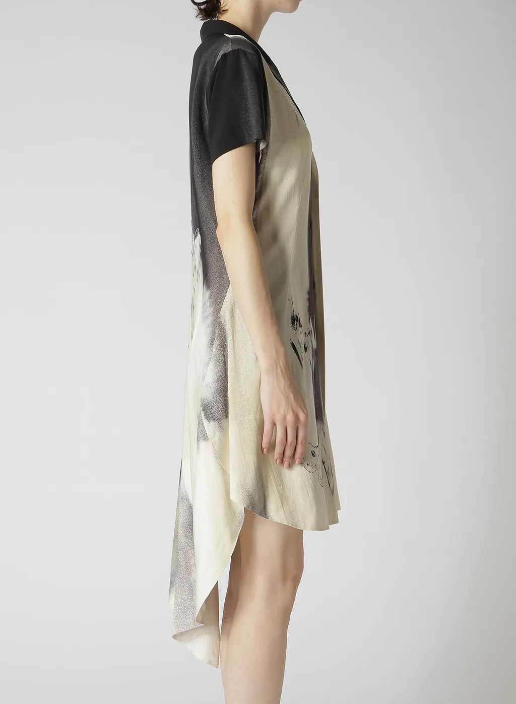 Swimming Butterfly Print Asymmetric Jacket