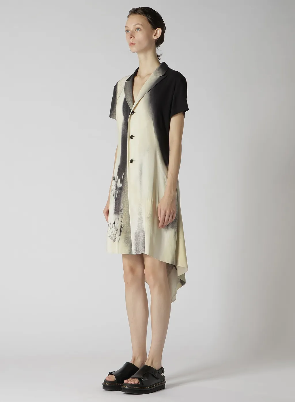 Swimming Butterfly Print Asymmetric Jacket