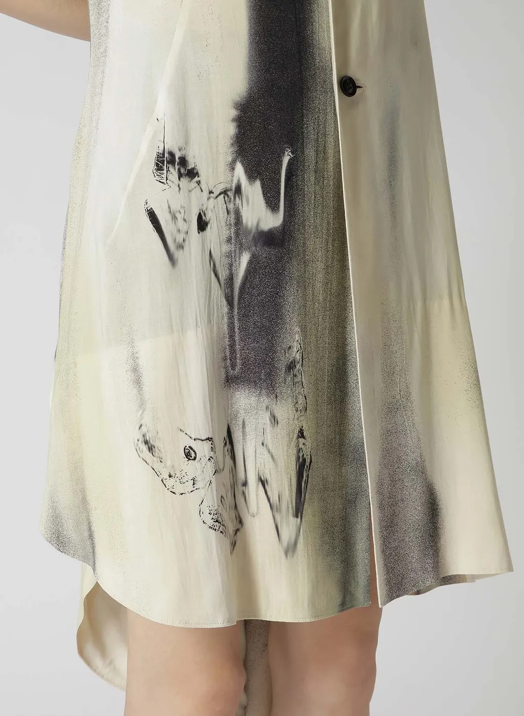 Swimming Butterfly Print Asymmetric Jacket