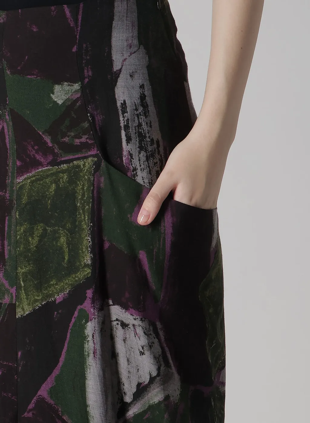 Cu/Dungaree Twill Painted City Left Cloth Skirt