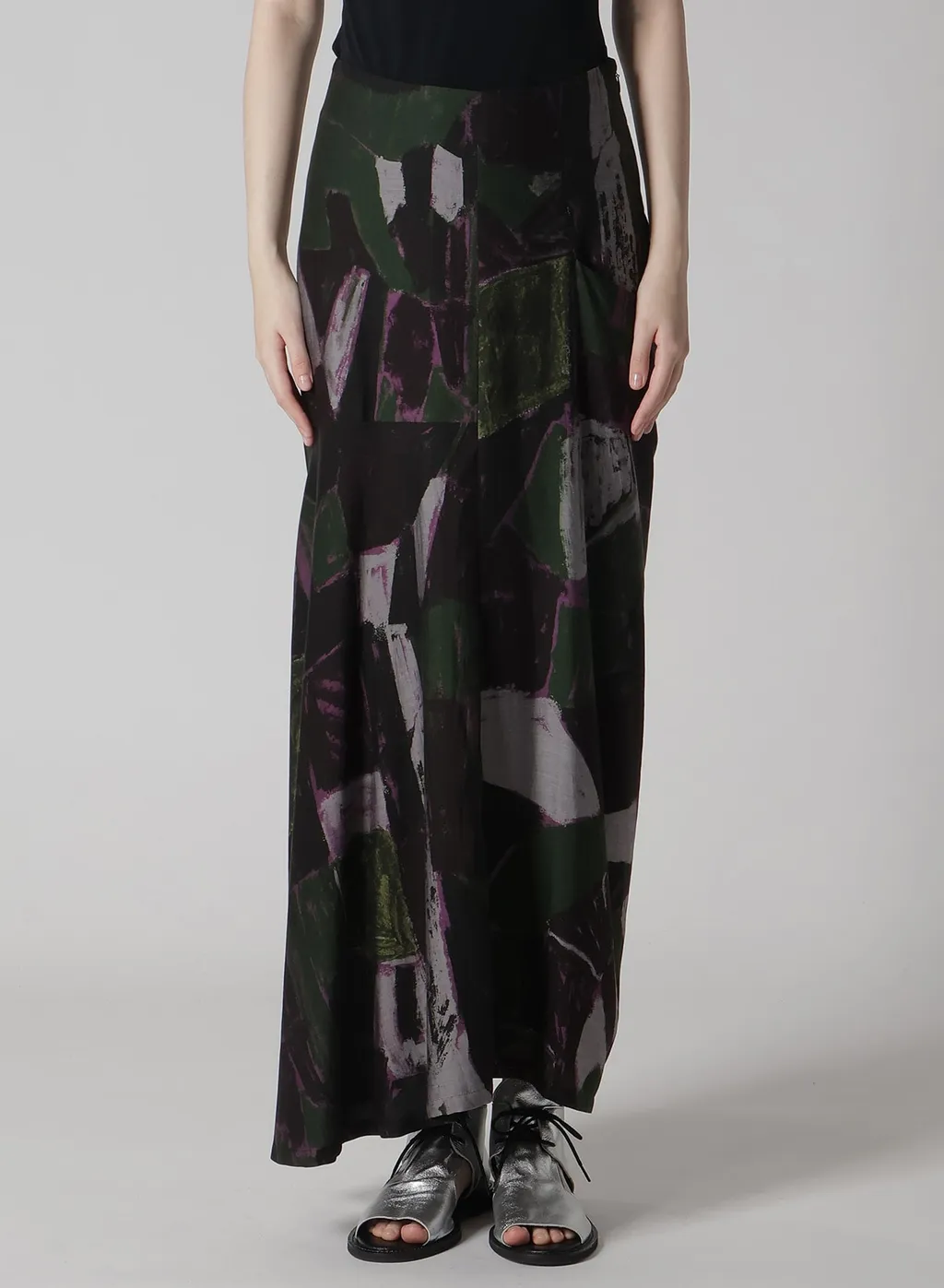 Cu/Dungaree Twill Painted City Left Cloth Skirt