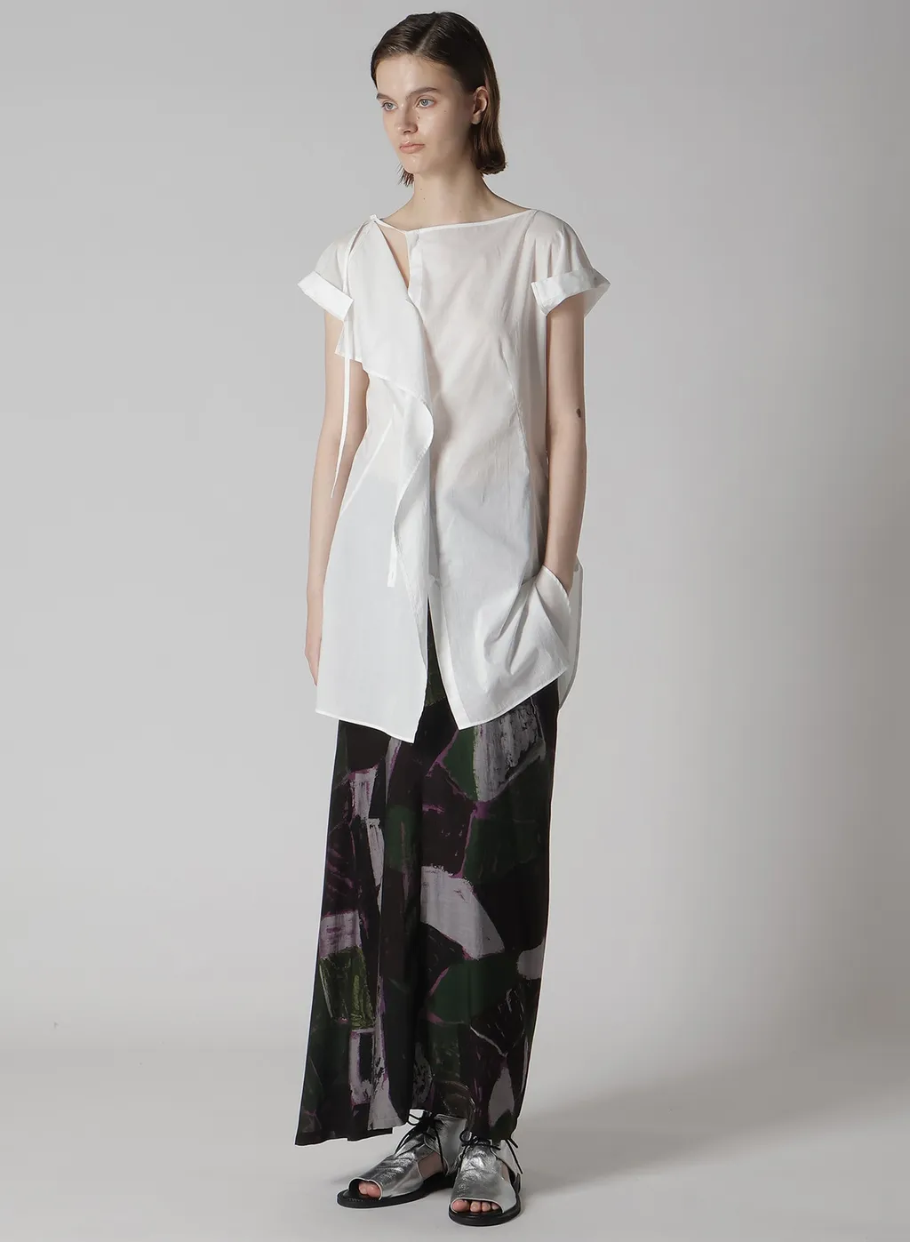 Cu/Dungaree Twill Painted City Left Cloth Skirt