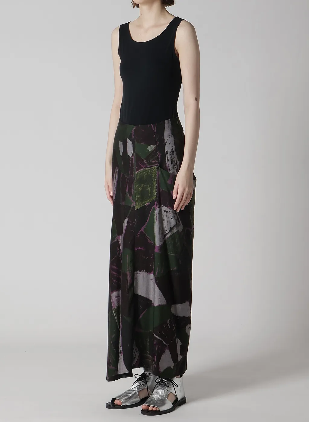 Cu/Dungaree Twill Painted City Left Cloth Skirt