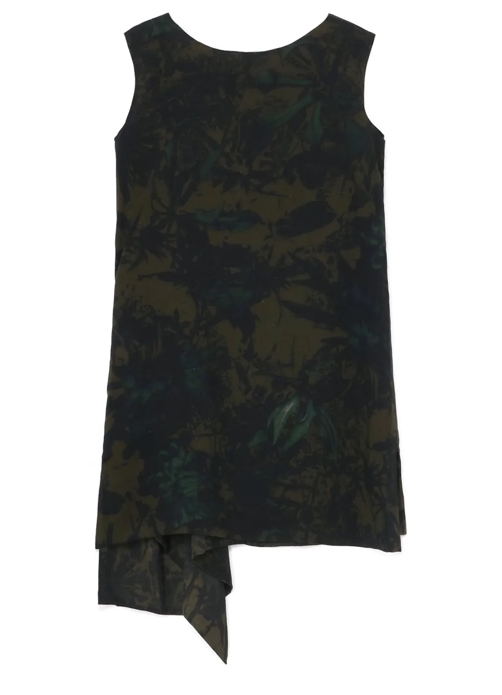 Withering Flower Front Slit Long Blouse