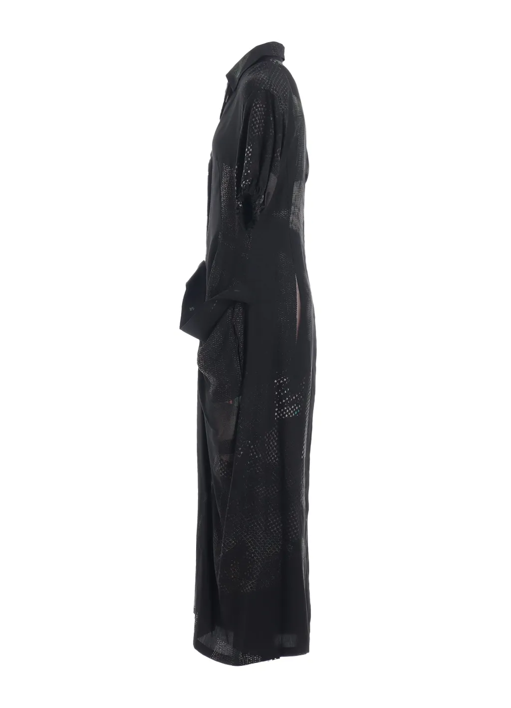 Cu/Dungaree Twill Dark Neon Print Left Side Gathered Dress