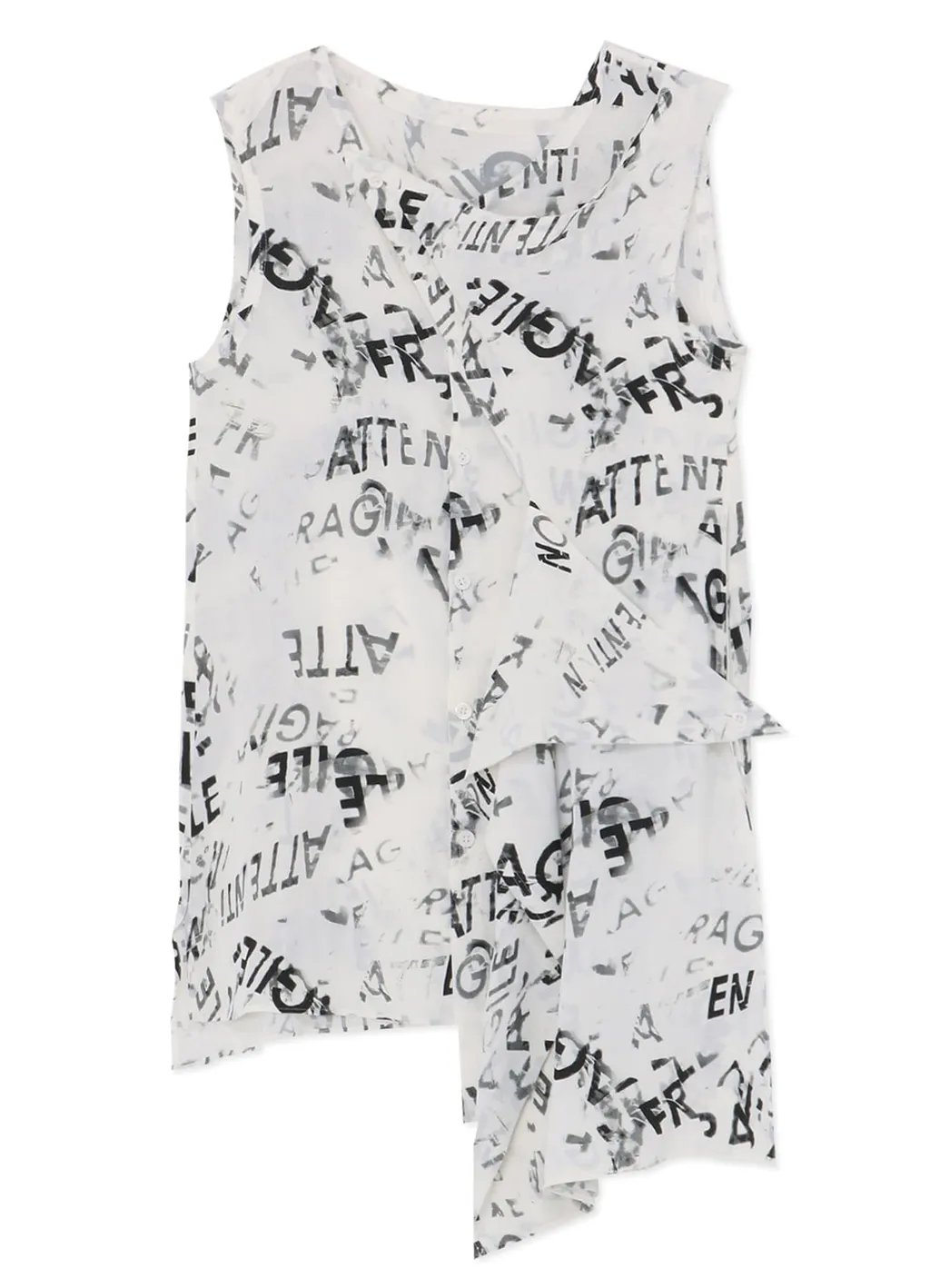 Rayon Georgette Sleeveless Flap Panel Top