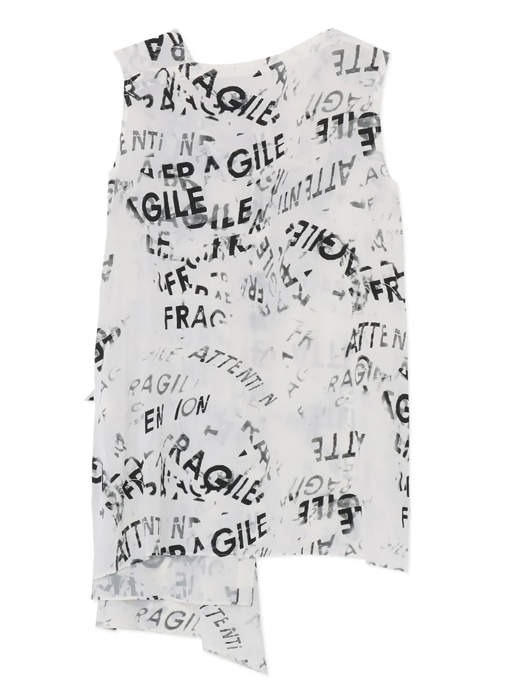Rayon Georgette Sleeveless Flap Panel Top