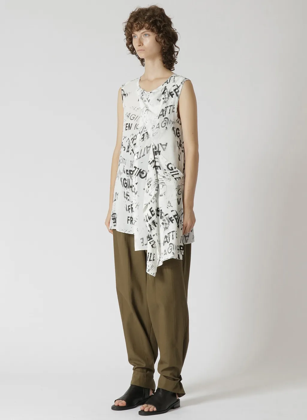 Rayon Georgette Sleeveless Flap Panel Top