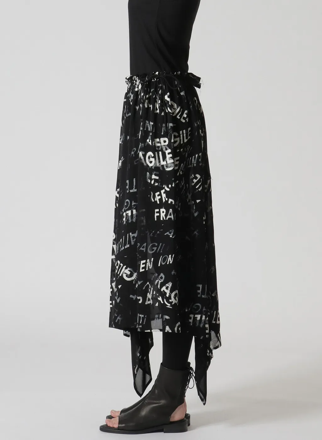 Rayon Georgette Asymmetric Skirt