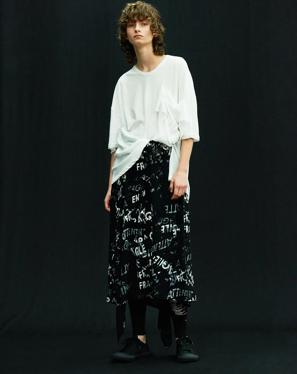 Rayon Georgette Asymmetric Skirt