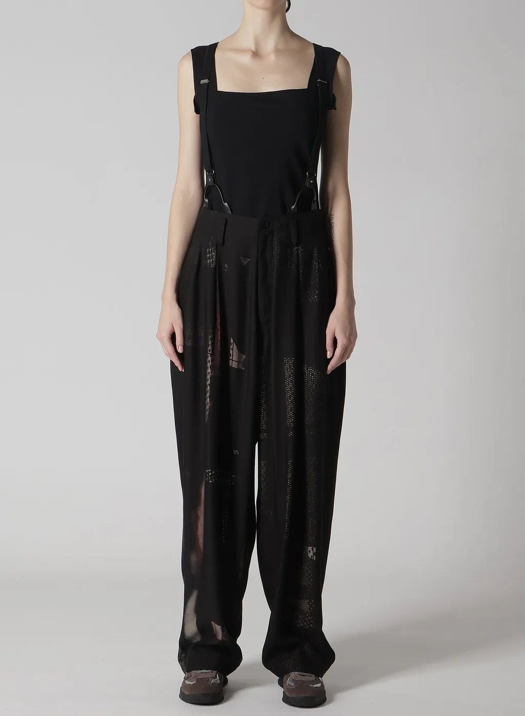 Cu/Dungaree Twill Dark Neon Print Suspender Pants
