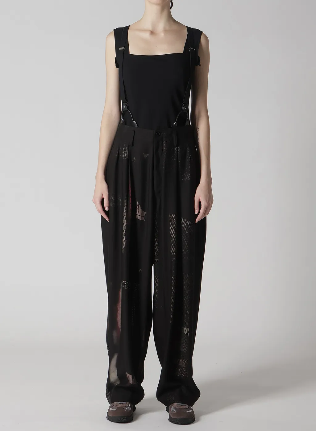 Cu/Dungaree Twill Dark Neon Print Suspender Pants