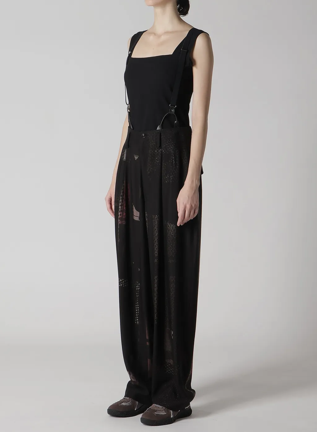 Cu/Dungaree Twill Dark Neon Print Suspender Pants