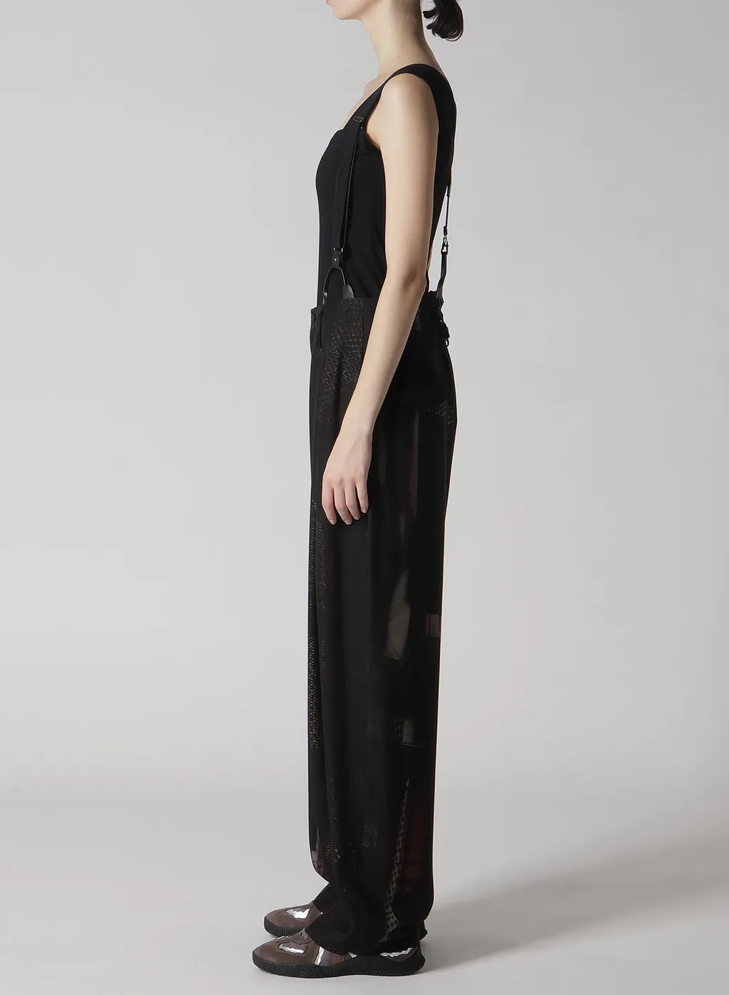 Cu/Dungaree Twill Dark Neon Print Suspender Pants