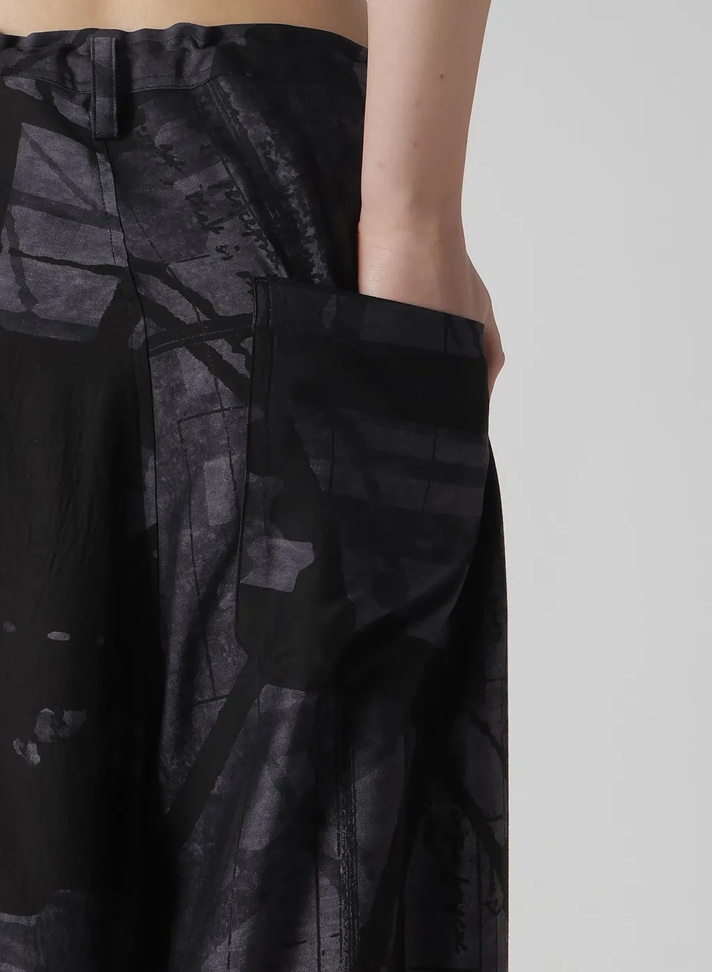 Flower&Cable Print Long Straight Pants