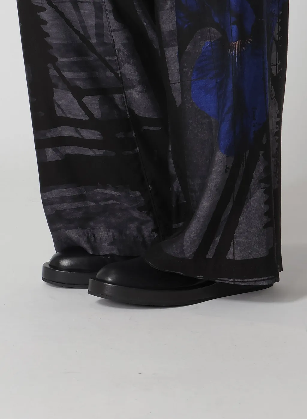 Flower&Cable Print Long Straight Pants