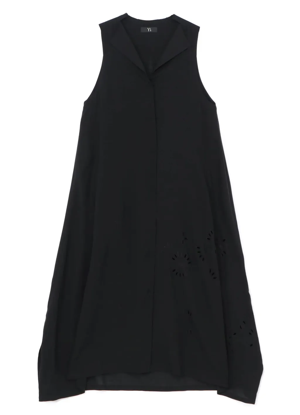 Sleeveless Dress With Notched Lapel Collar