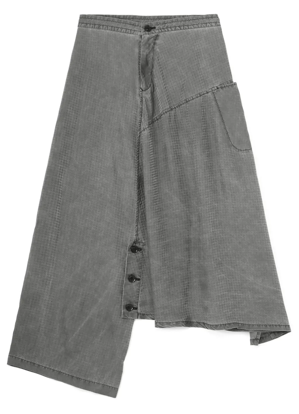 Cupro Houndstooth Asymmetric Pants