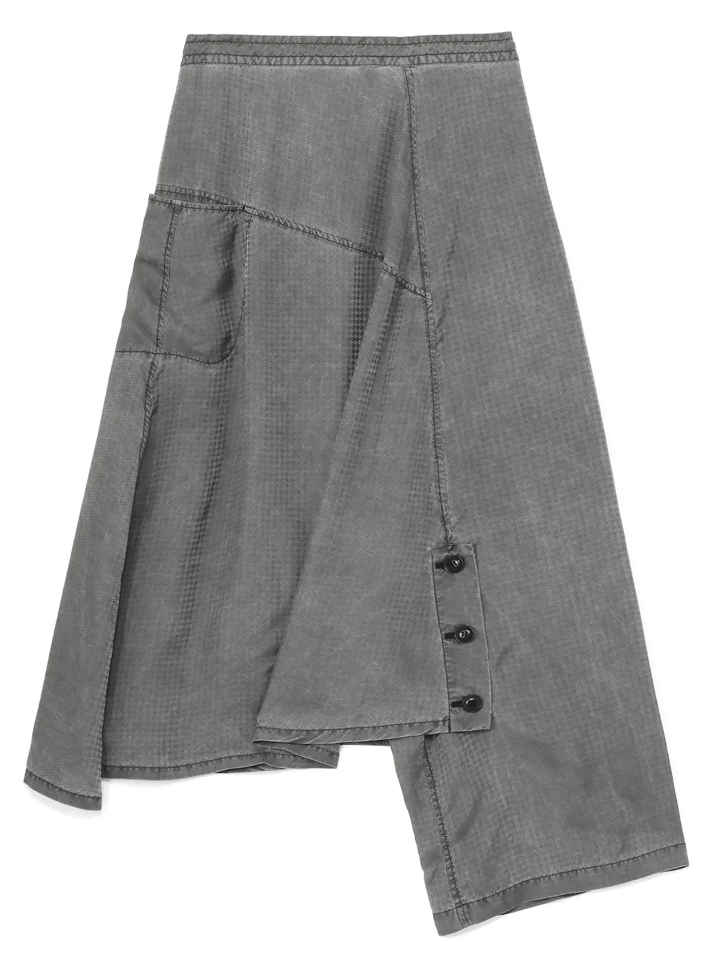 Cupro Houndstooth Asymmetric Pants