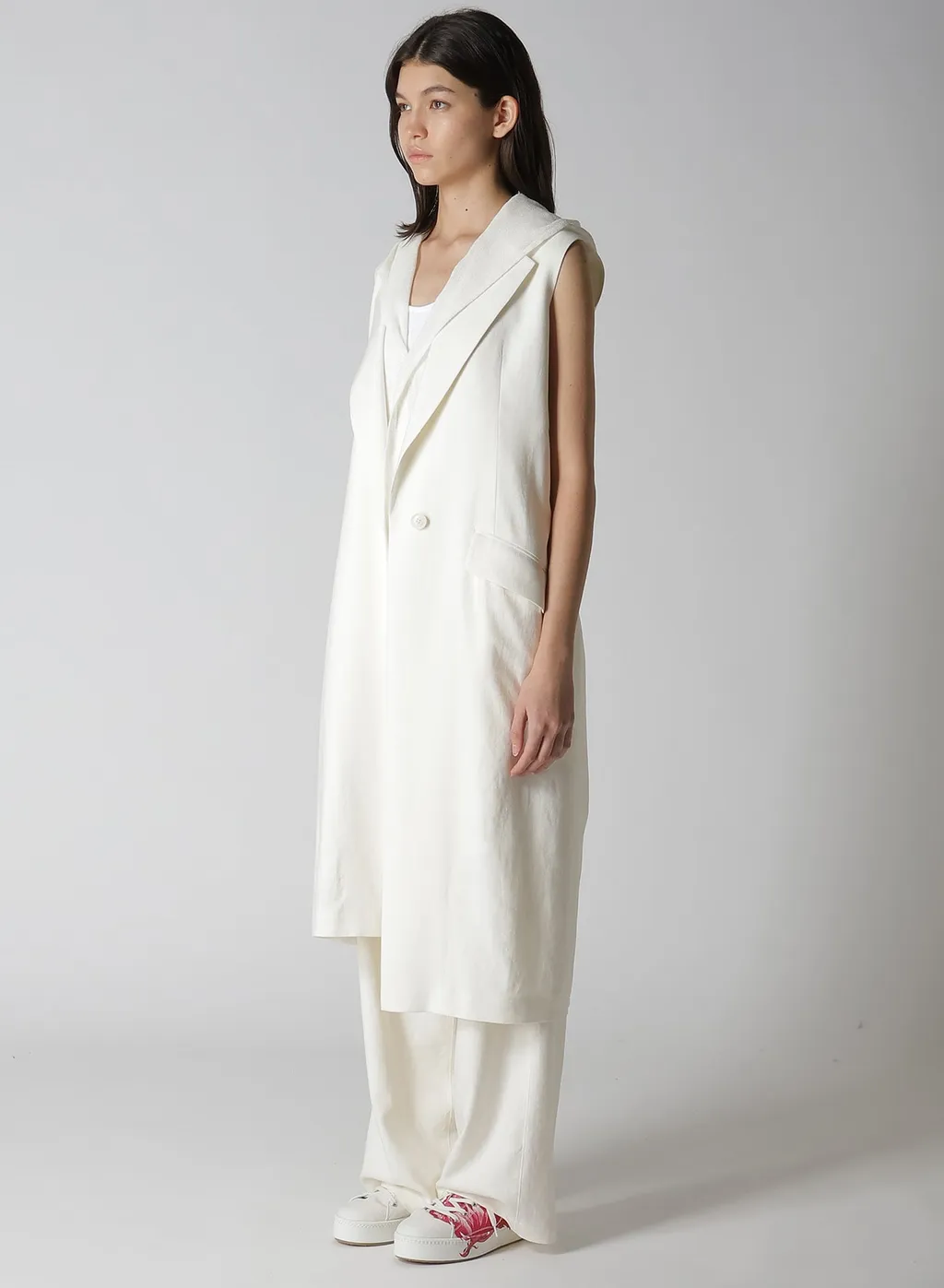 Ry/Li Canvas Sleeveless Asymmeteric Jacket