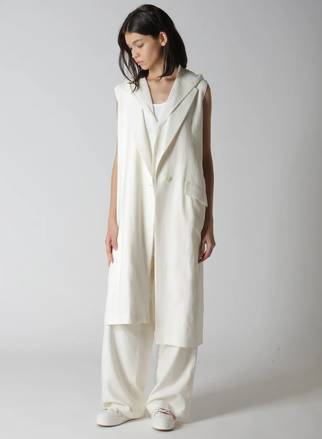 Ry/Li Canvas Sleeveless Asymmeteric Jacket