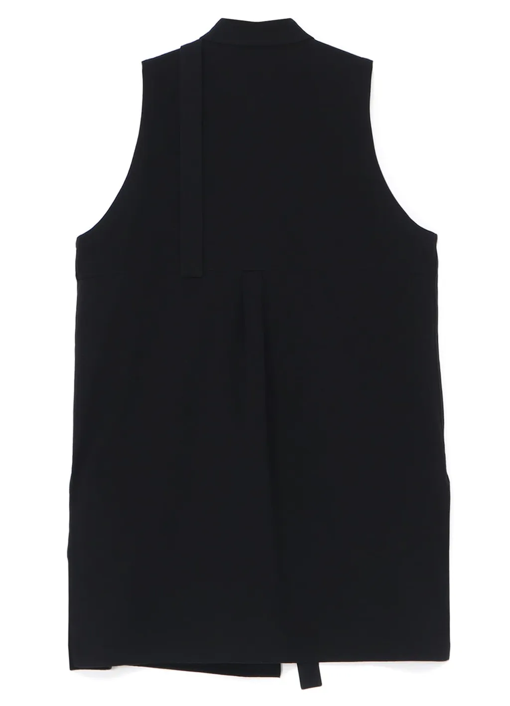 Cotton Linen Gabardine Print Bonding Asymmetry Sleeveless Blouse