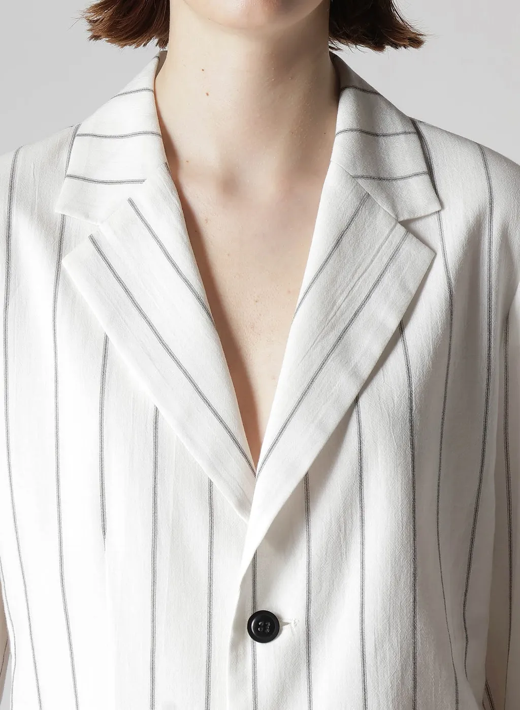 Washer Stripe Left Side Dropped Jacket