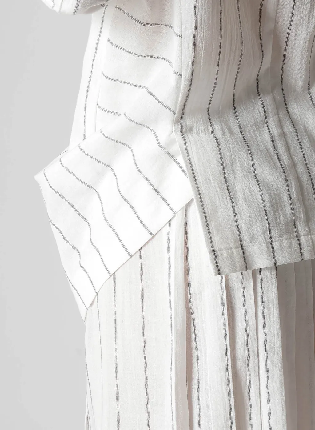 Washer Stripe Left Side Dropped Jacket