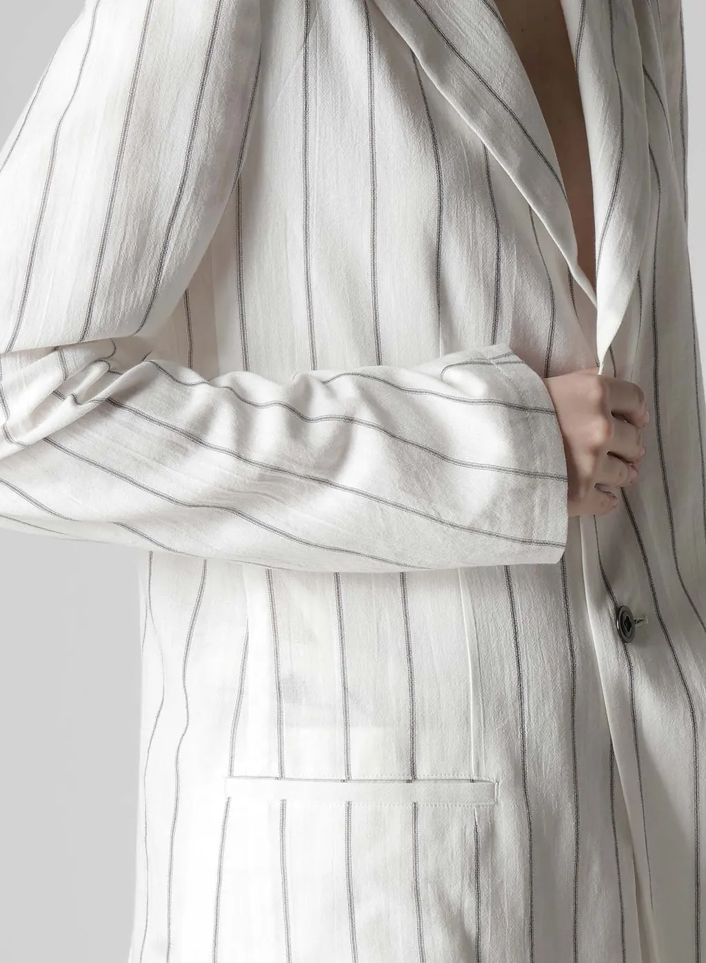 Washer Stripe Left Side Dropped Jacket