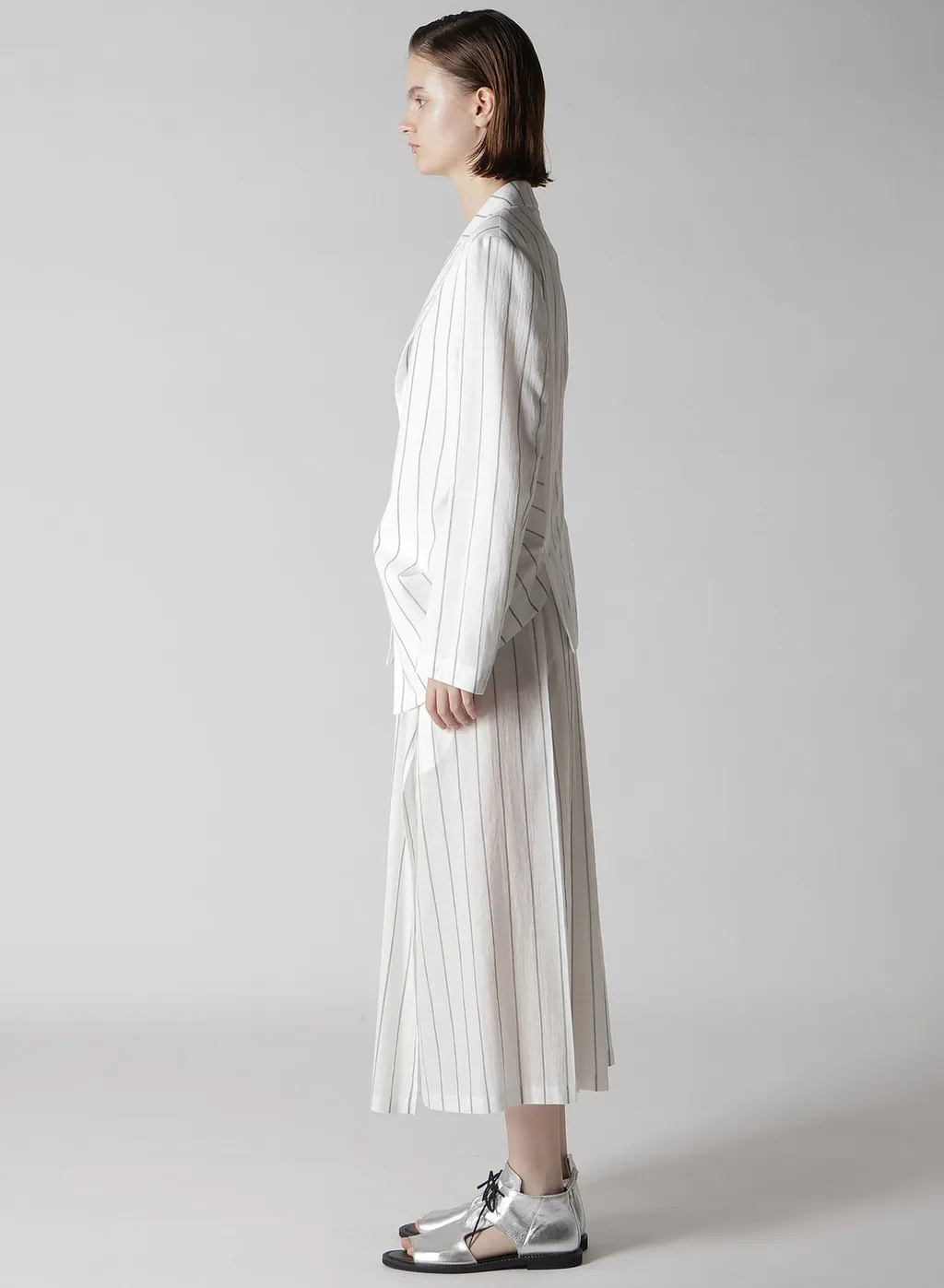 Washer Stripe Left Side Dropped Jacket