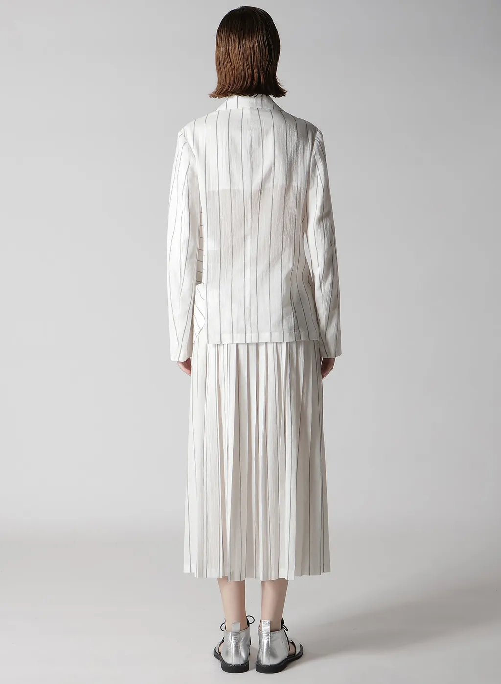 Washer Stripe Left Side Dropped Jacket