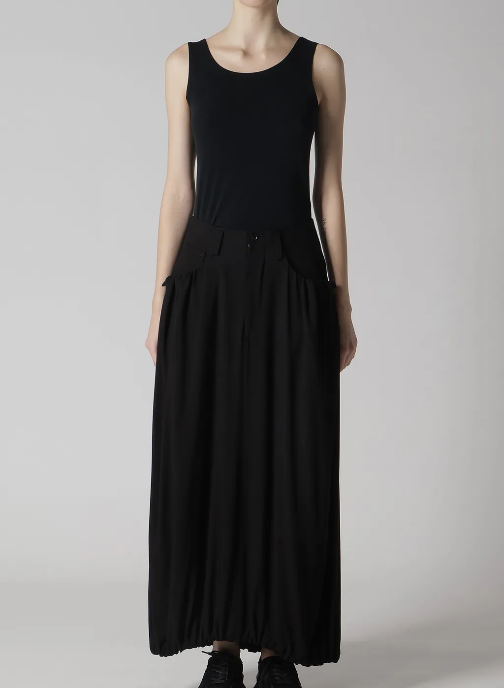 Black Denim Combination Skirt