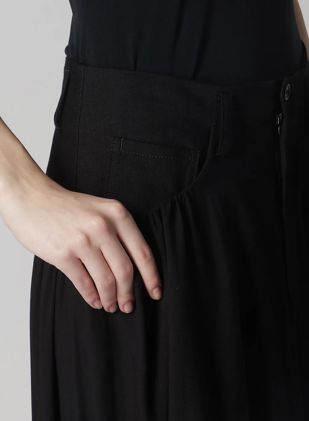 Black Denim Combination Skirt