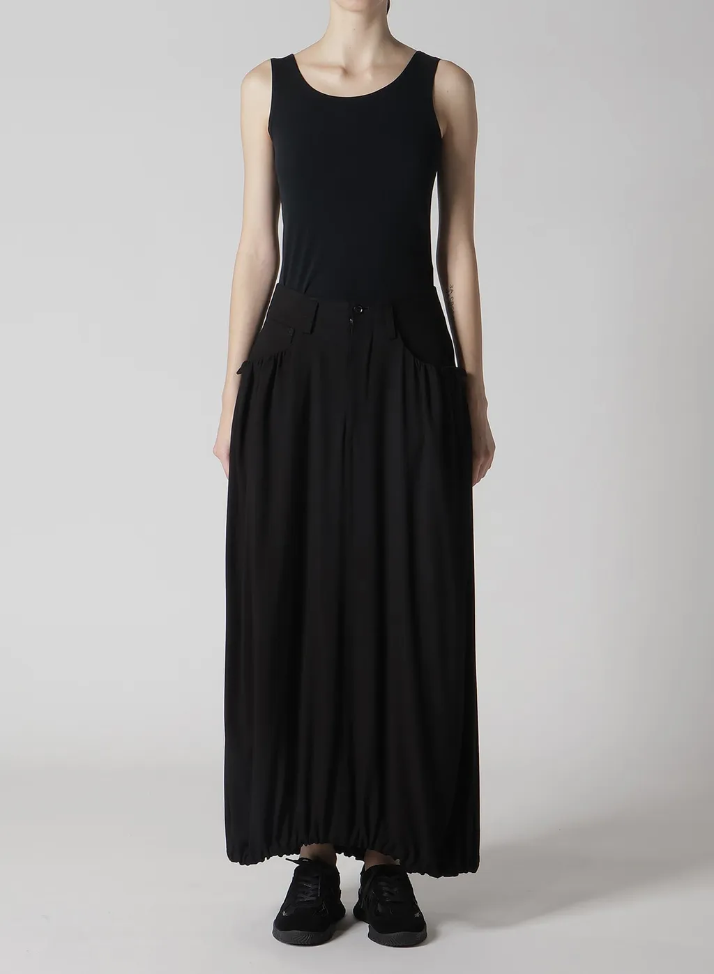 Black Denim Combination Skirt