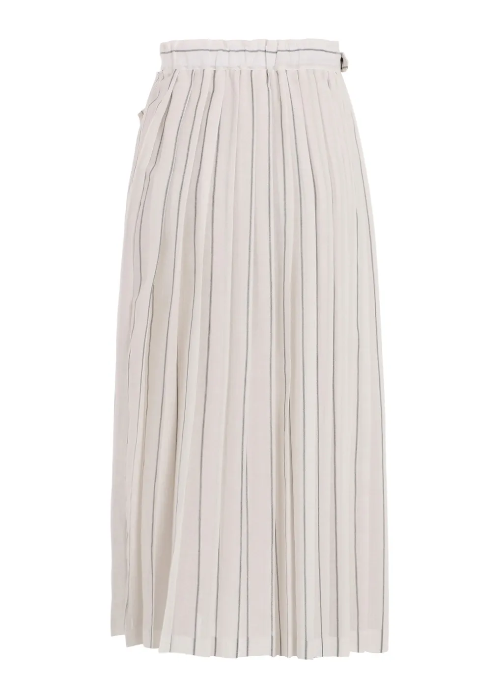 Washer Stripe Pleated Wrap Skirt