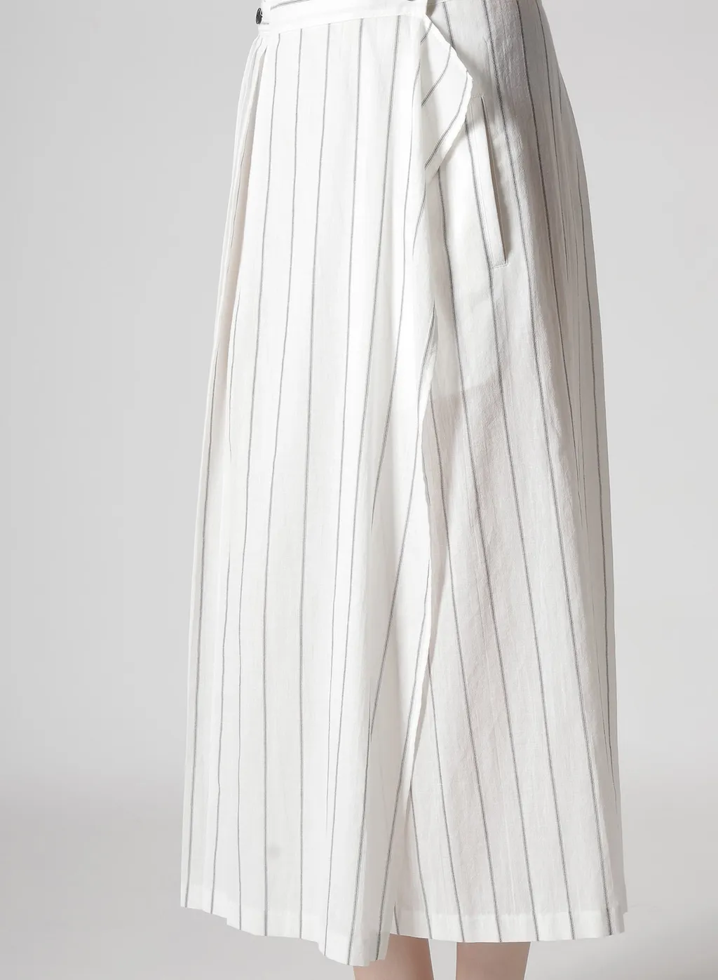 Washer Stripe Pleated Wrap Skirt