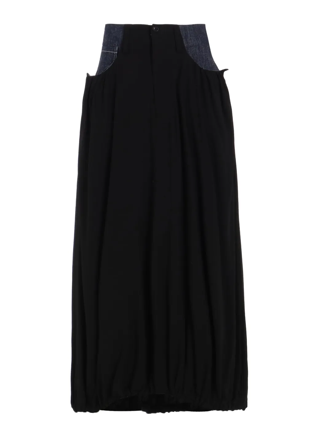 Rigid Denim Combination Skirt