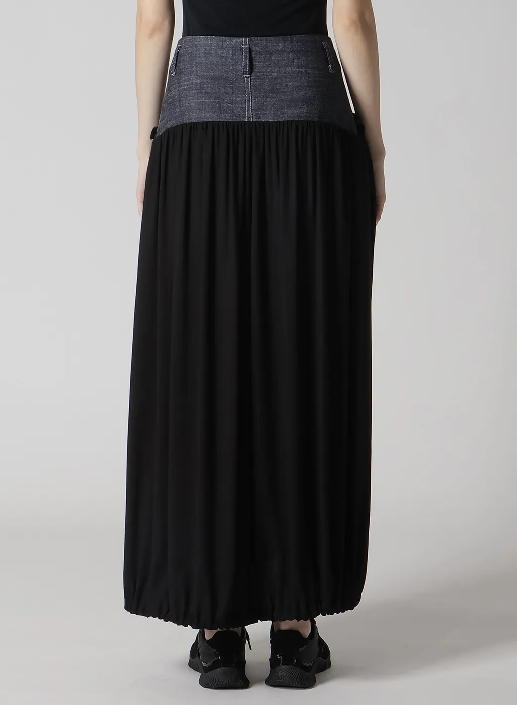 Rigid Denim Combination Skirt