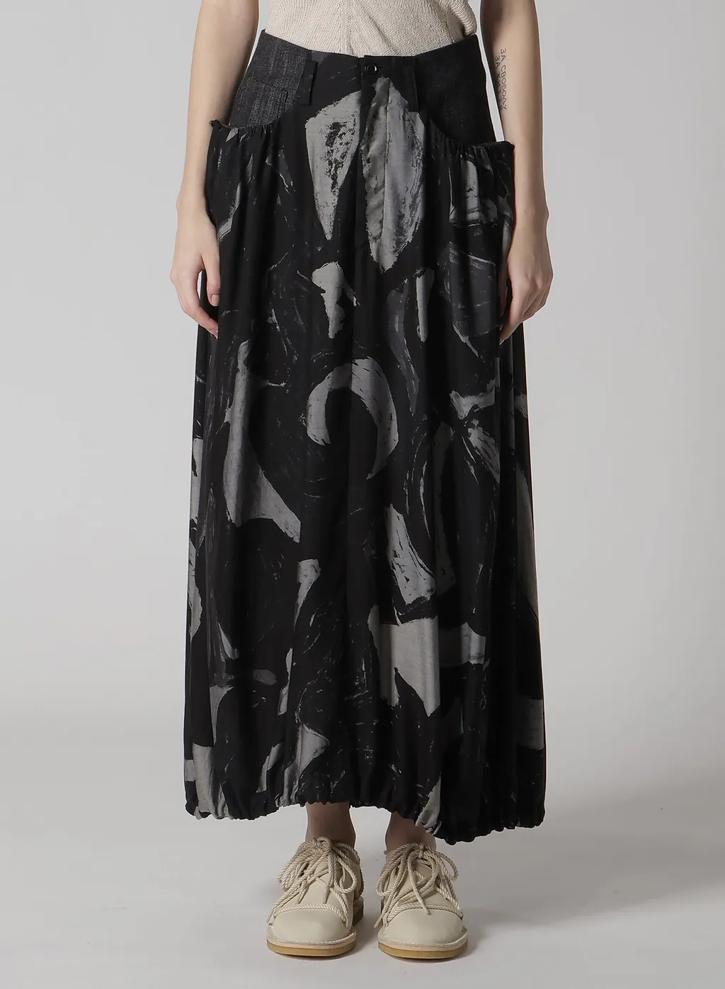 Denim/Cupro Combination Skirt