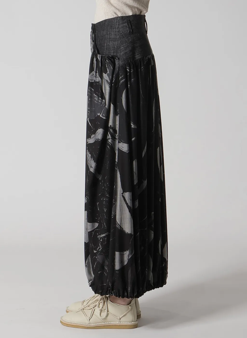 Denim/Cupro Combination Skirt