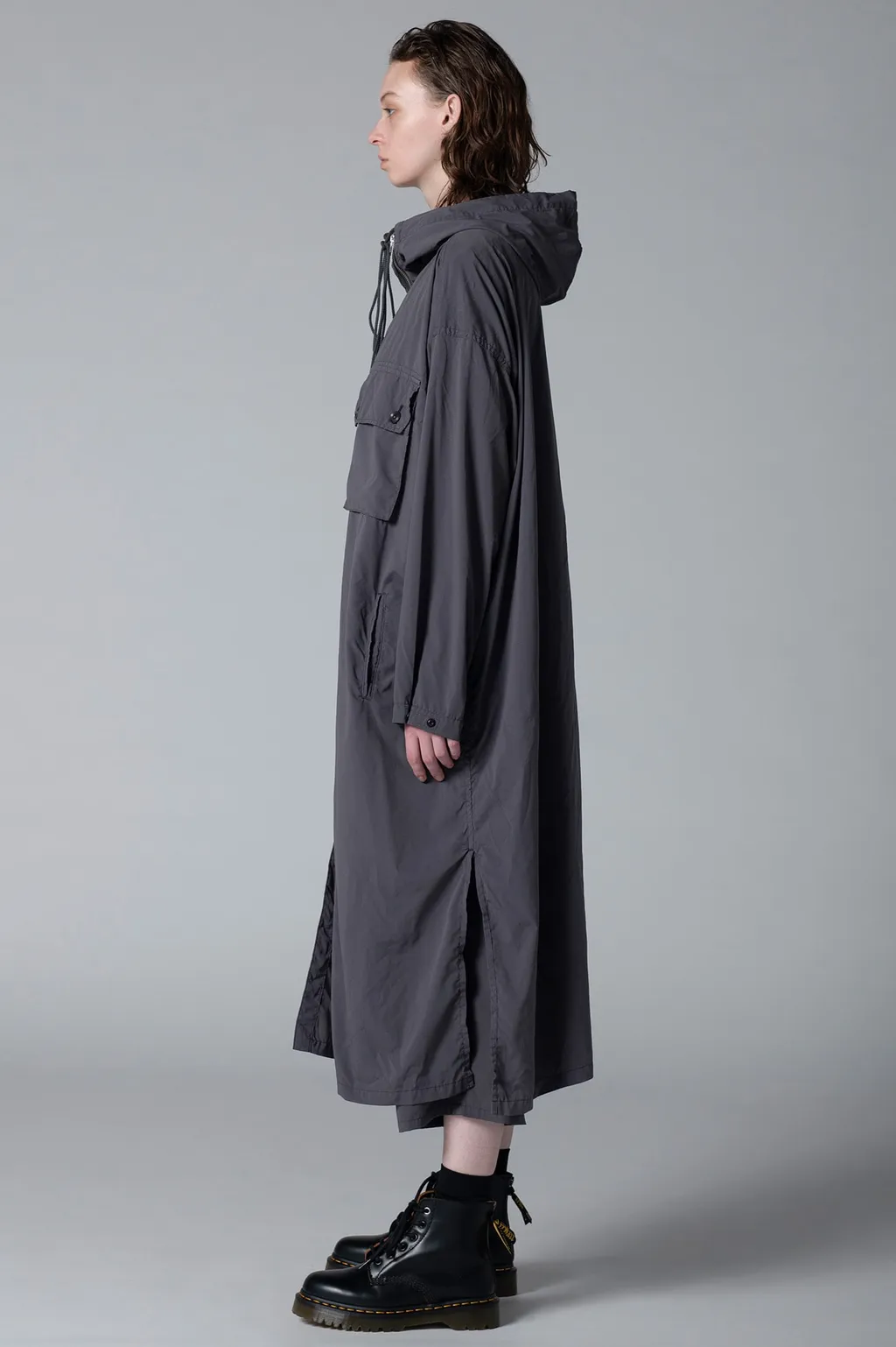 Typewriter Polyester Hooded Dress