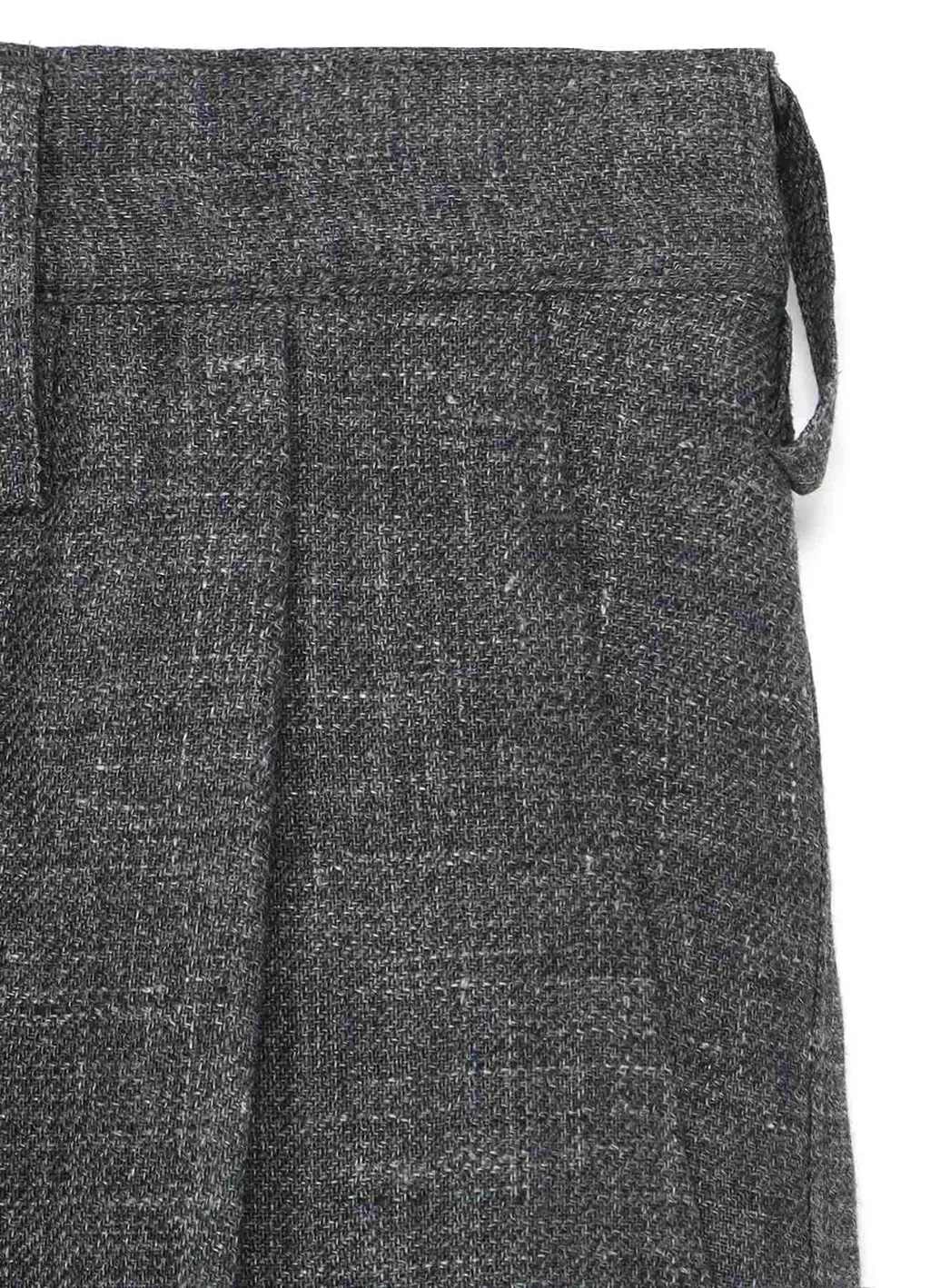 Linen Tweed Pleats Tapered Pants