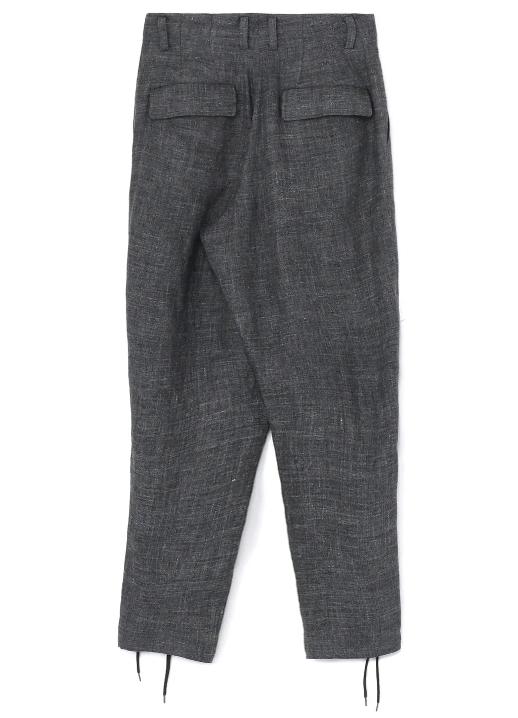 Linen Tweed Lace Up Hem Pants