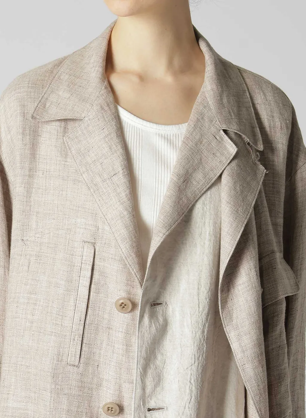 Linen Tweed Double Layered Coat