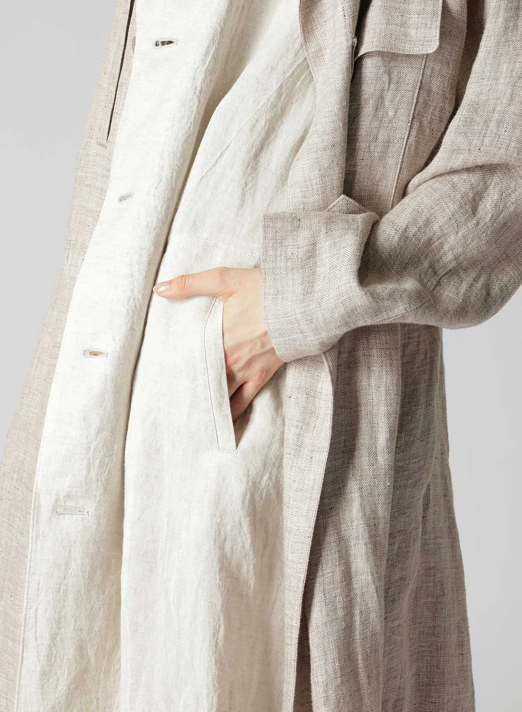 Linen Tweed Double Layered Coat