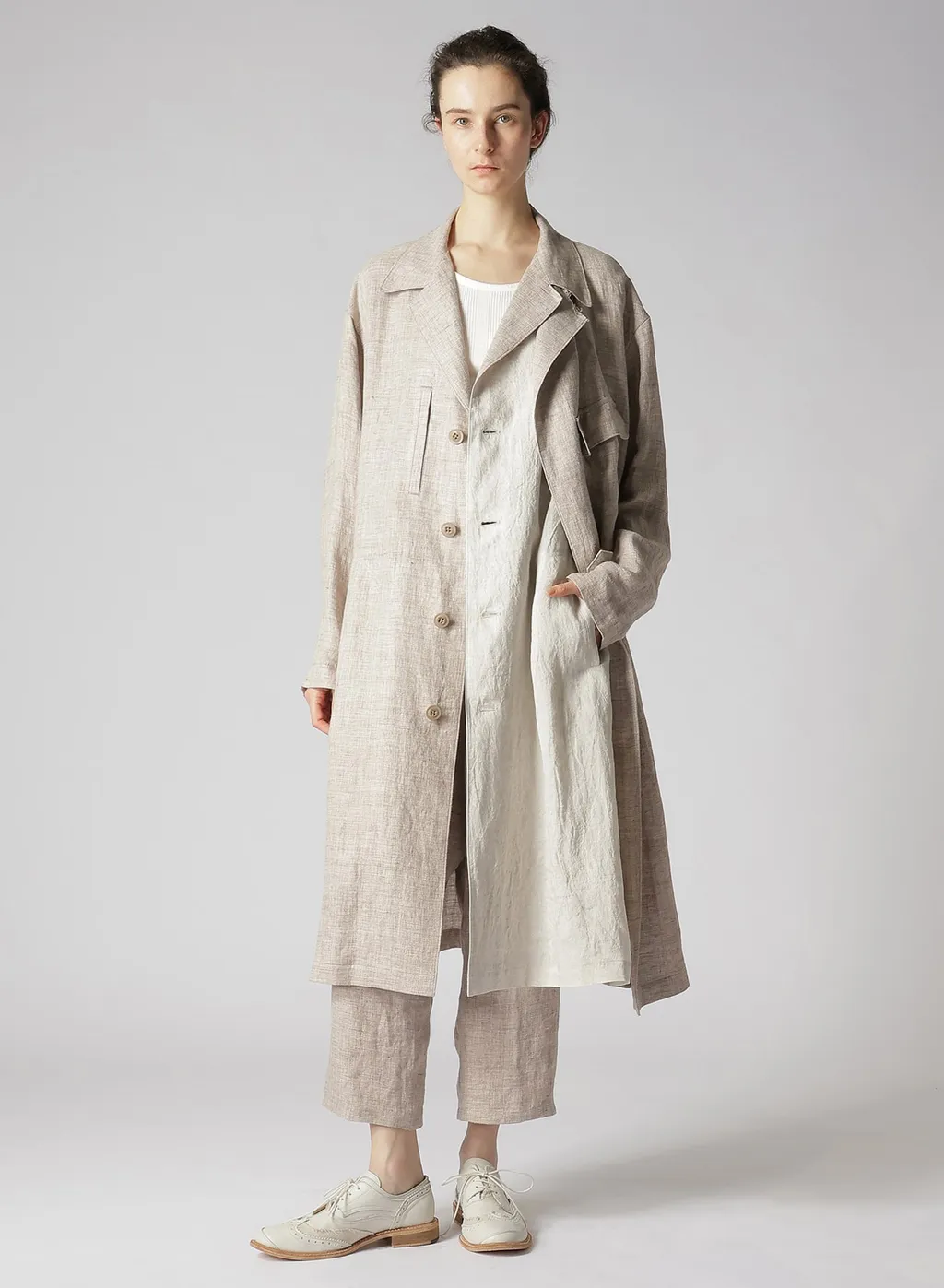 Linen Tweed Double Layered Coat