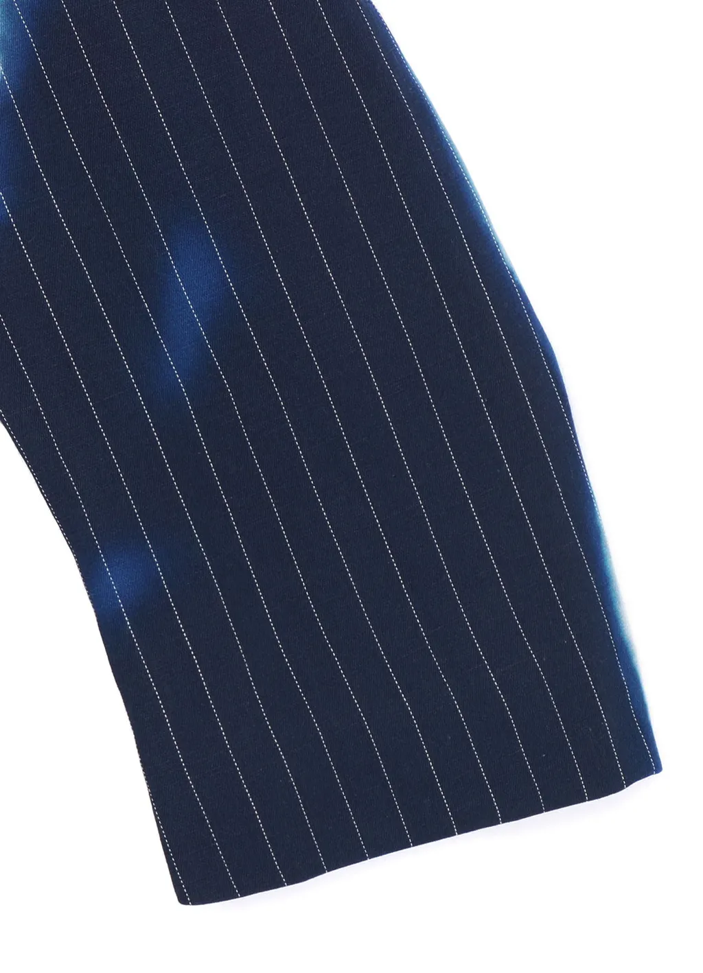 Linen/Cotton Swallowtail Jacket With Partial Pinstripe Pattern