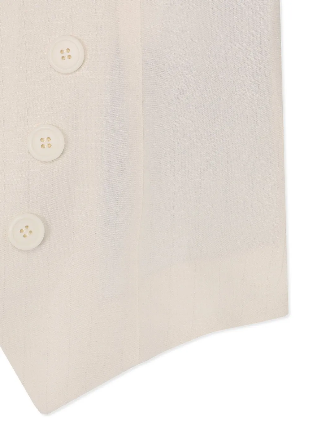 Linen/Cotton Swallowtail Jacket With Partial Pinstripe Pattern