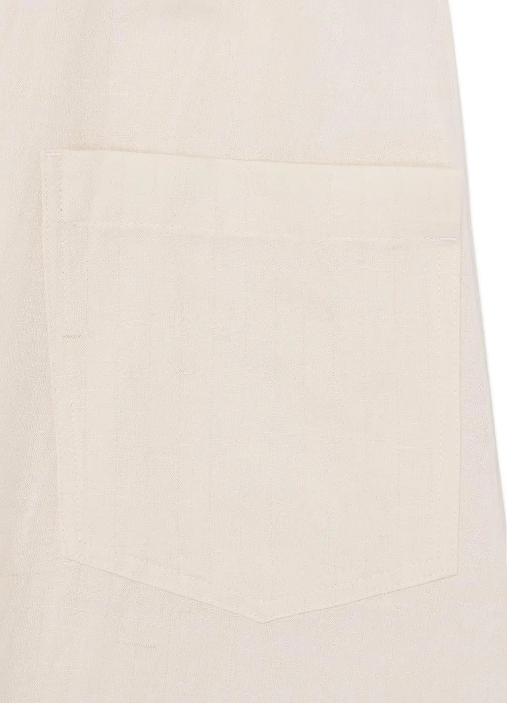Linen/Cotton Asymmetric Drawstring Pants With Partial Pinstripe Pattern