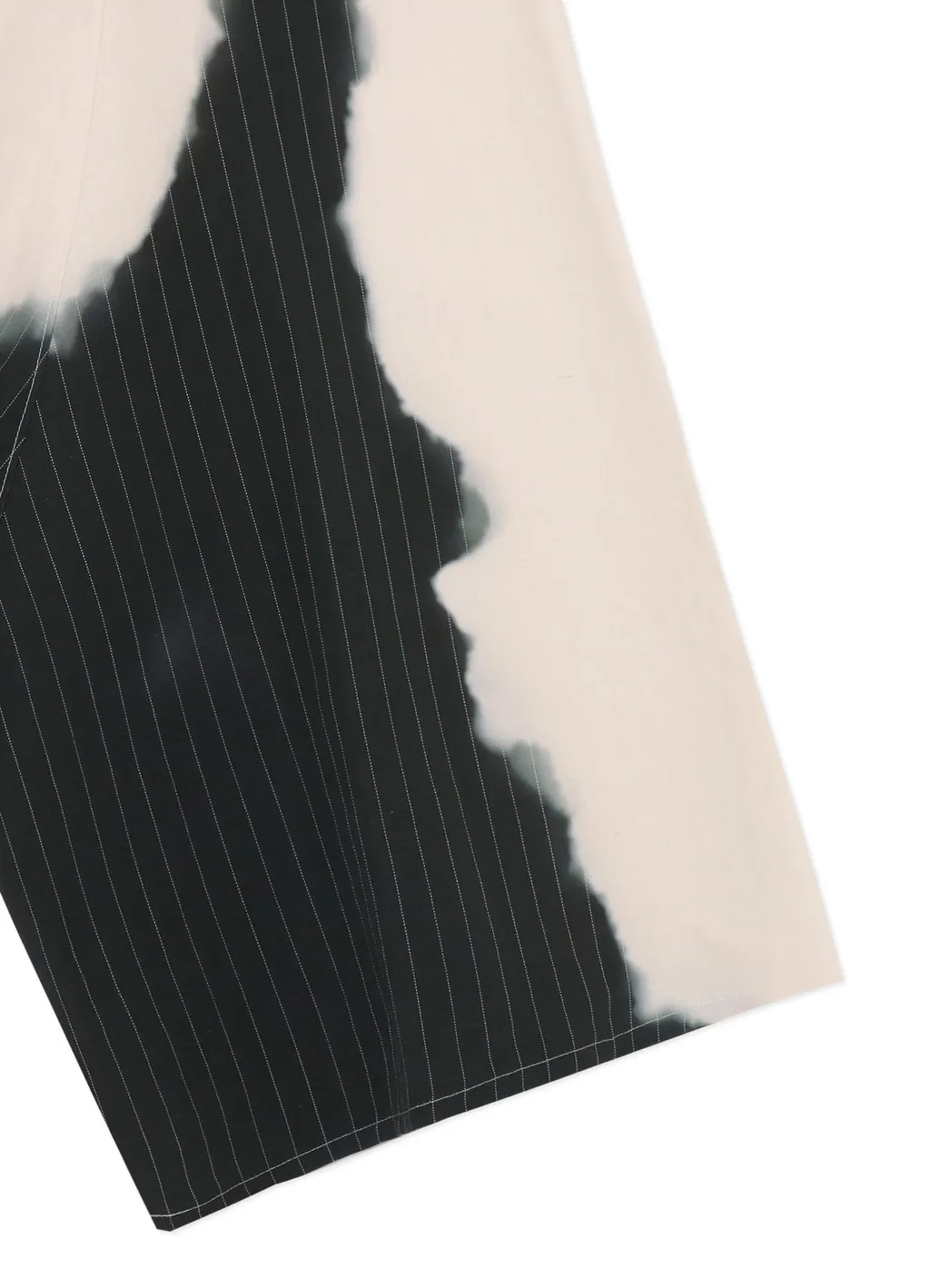 Linen/Cotton Asymmetric Drawstring Pants With Partial Pinstripe Pattern